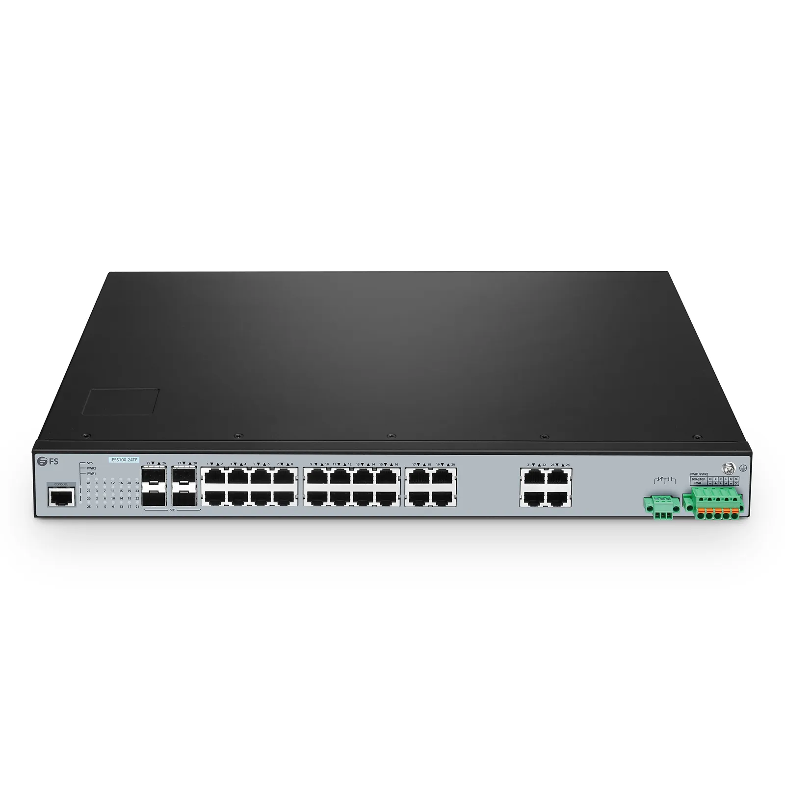IES5100-24TF, 24-портовый управляемый промышленный коммутатор Gigabit Ethernet L2+, 24x 10/100/1000BASE-T — фото 1