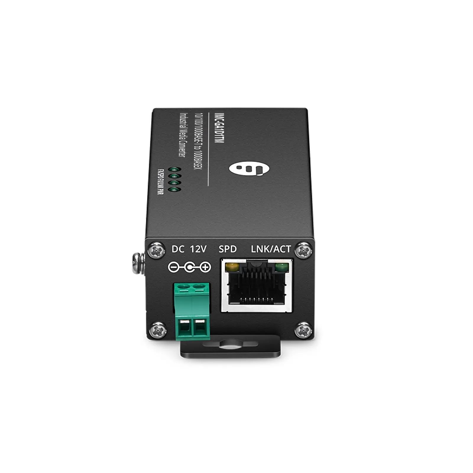 Мини промышленный медиаконвертер gigabit ethernet 1x 10/100/1000Base-T RJ45 в 1x 1000Base-X multimode ST 850нм 550м, в — фото 1