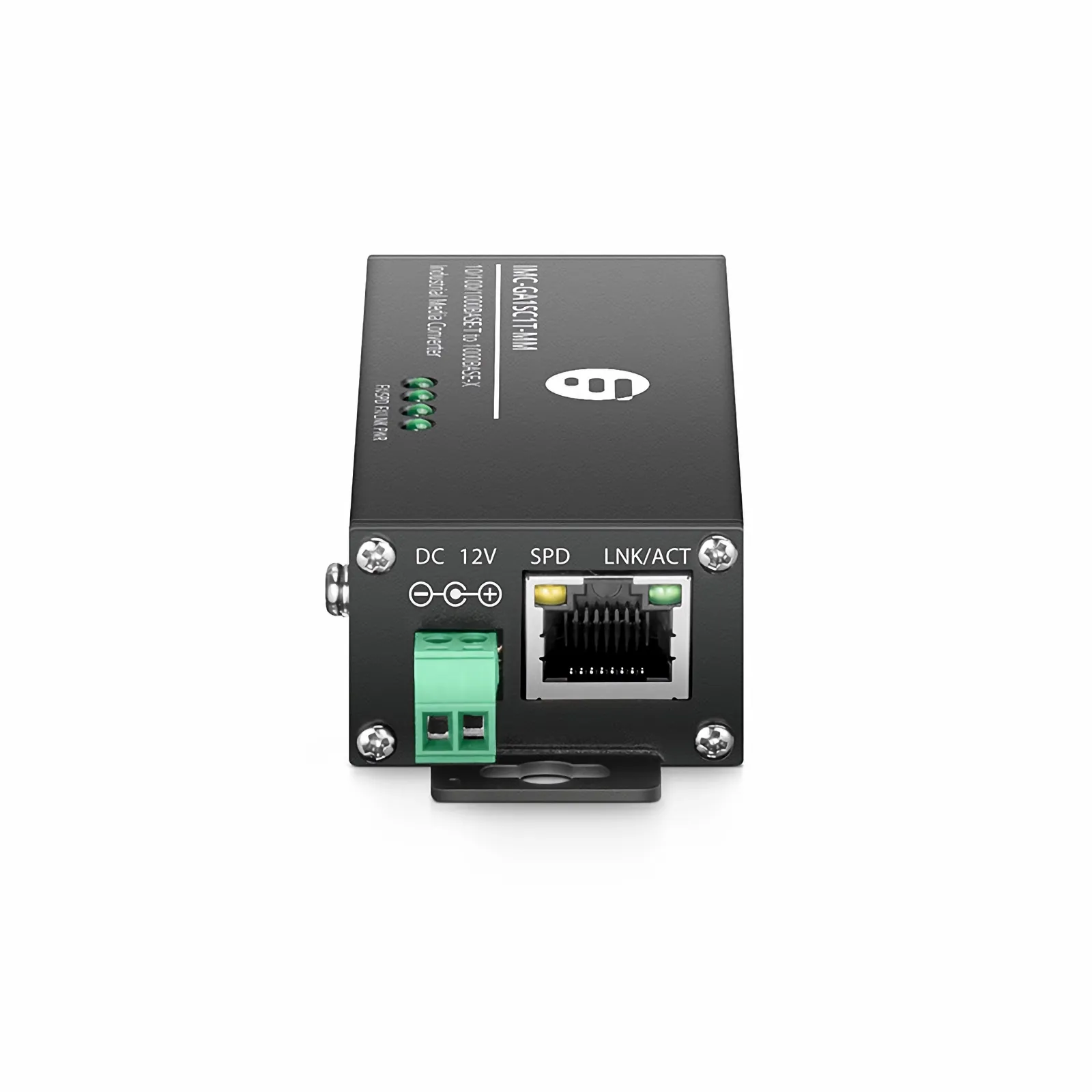 Мини промышленный медиаконвертер gigabit ethernet 1x 10/100/1000Base-T RJ45 в 1x 1000Base-X multimode SC 850нм 550м, в — фото 1