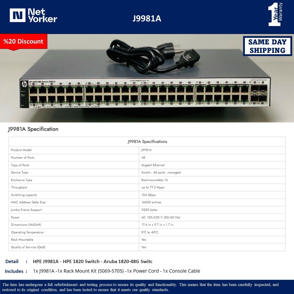 Коммутатор HPE J9981A — фото 1