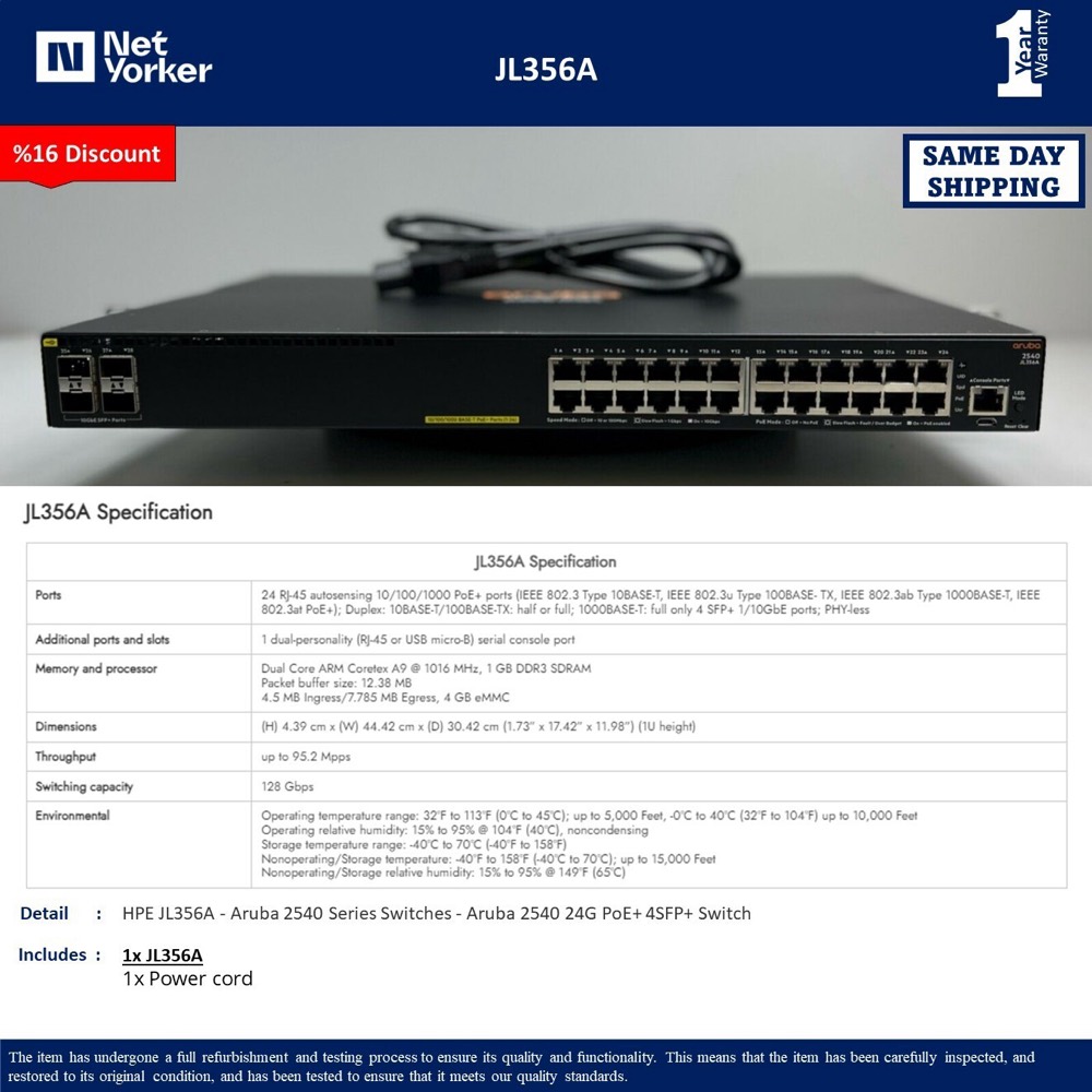 Коммутатор HPE JL356A — фото 1