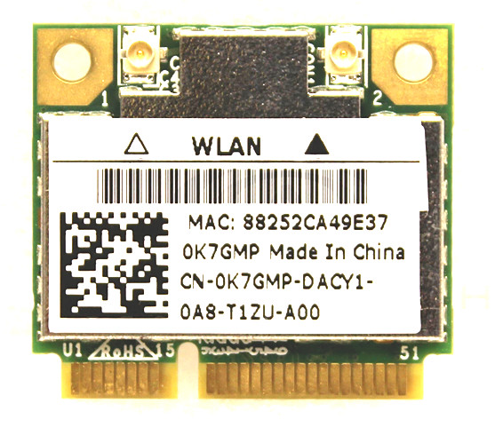Плата Dell K7GMP Realtek RTL8188CE 802.11b/g/n Wireless Half Mini Card — фото 1