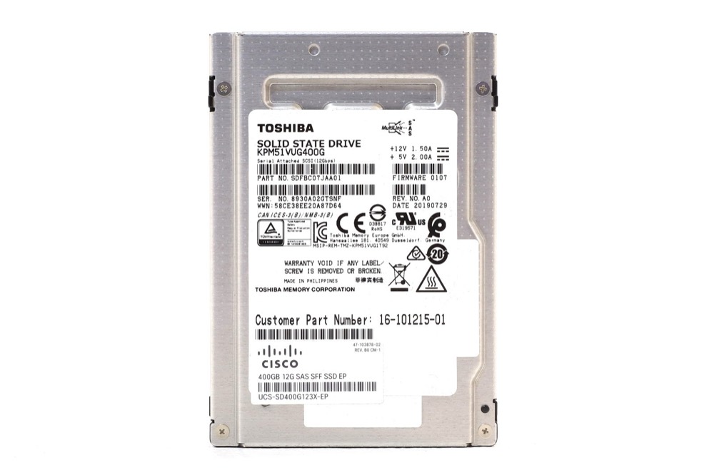 SSD-накопитель Toshiba 400 ГБ SAS 12 Гбит/с 2,5" (KPM51VUG400G) — фото 1