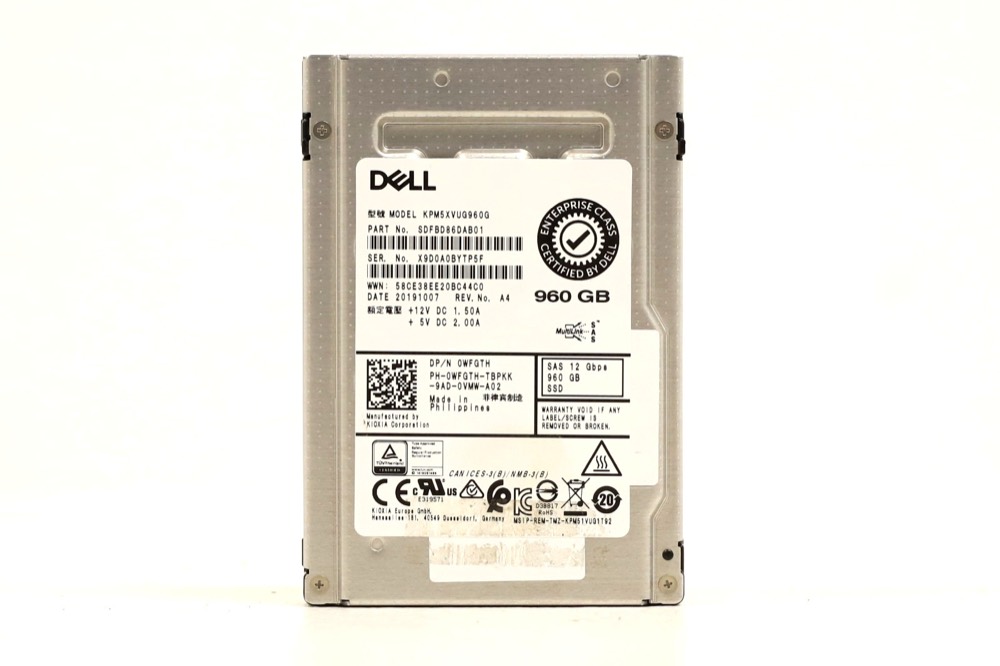SSD-накопитель Dell KPM5XVUG960G 960GB 2.5" 12Gb/s MLC SAS Solid State Drive P/N: 0WFGTH Tested — фото 1
