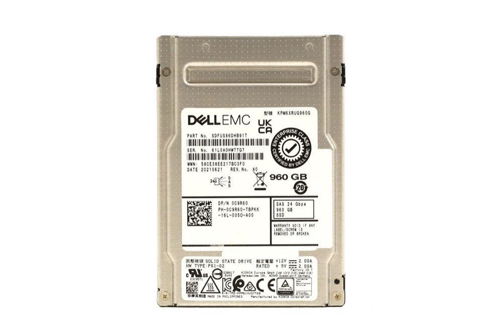 SSD-накопитель Dell KPM6XRUG960G 960GB 2.5" 24Gb/s SAS Solid State Drive P/N: 0C9R60 Tested — фото 1