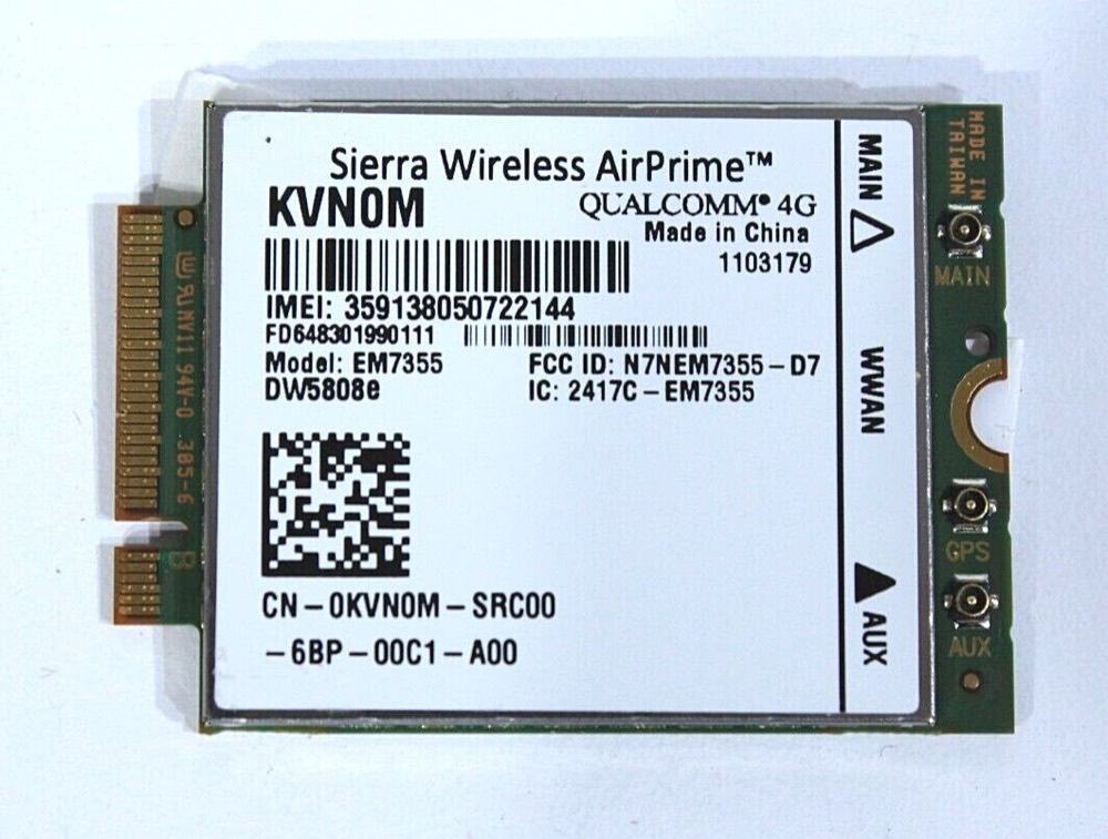 Модуль KVN0M Dell Sierra Wireless Qualcomm 4G LTE WWAN Module Card — фото 1