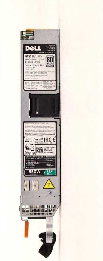 Блок питания Dell L550E-S1 550W Power Supply For PowerEdge R6515/R6415/R530 Dell P/N: 0034X1 — фото 3