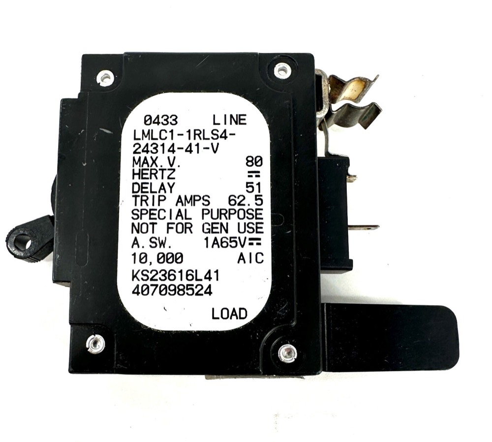 Электрокомпонент LMLC1-1RLS4-24314-41-V Airpax 50A 80VDC Max Bullet Circuit Breaker — фото 1