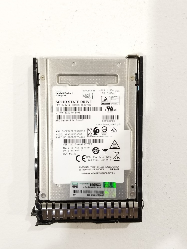 SSD-накопитель HPE M0000400JWTBQ 400GB 2.5" 12Gb/s SAS Solid State Drive W/caddy P/N:P04174-001 — фото 1
