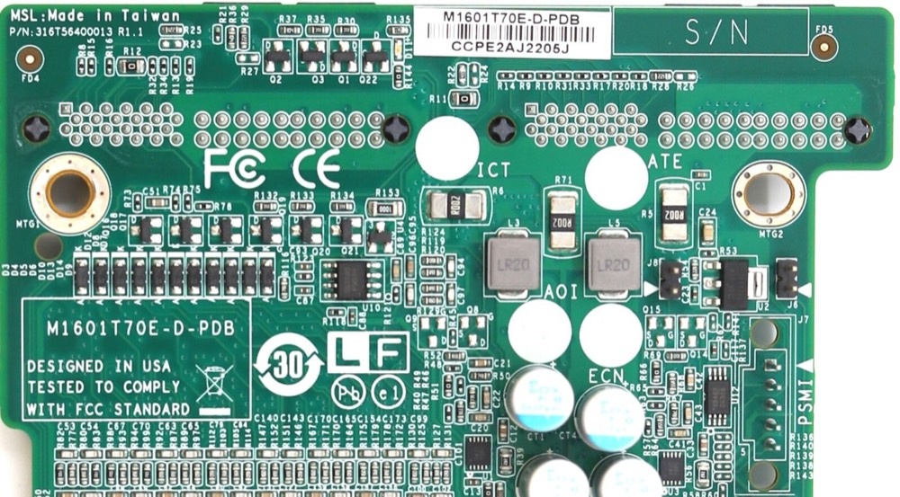 Бэкплейн MiTAC M1601 R525 G3 Power Backplane Board P/N: M1601T70E-D-PDB Tested Working — фото 3