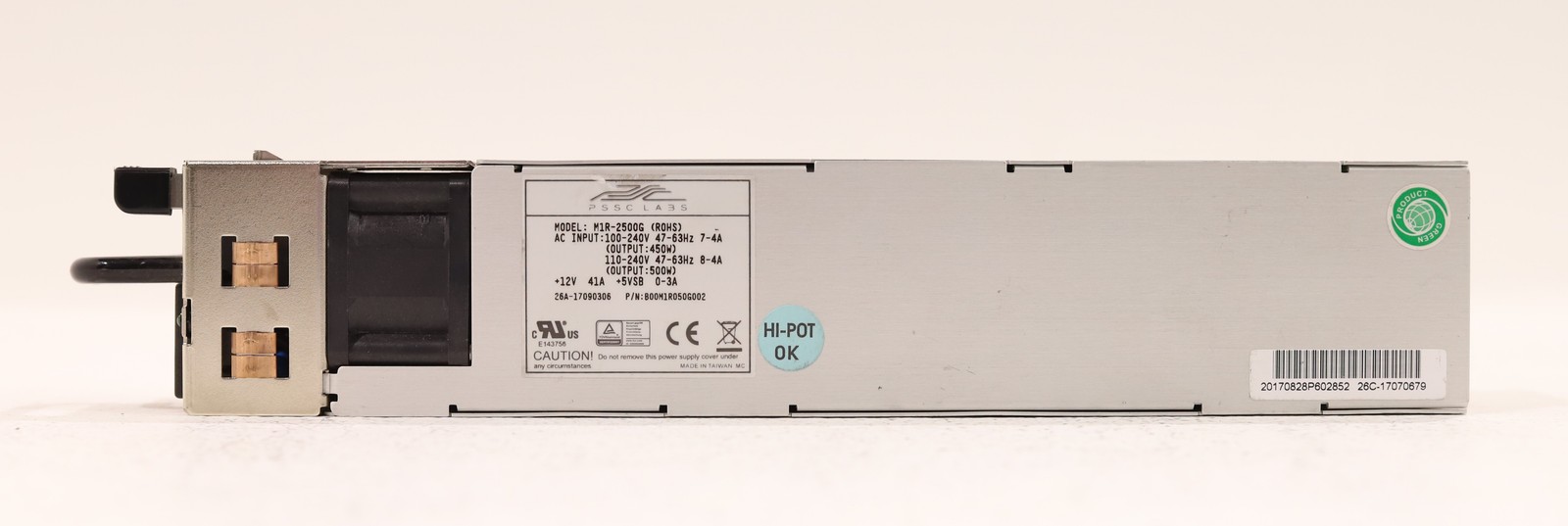Блок питания PSSC Labs M1R-2500G 500W 1U Server Power Supply P/N:B00M1R050G002 Tested Working — фото 3