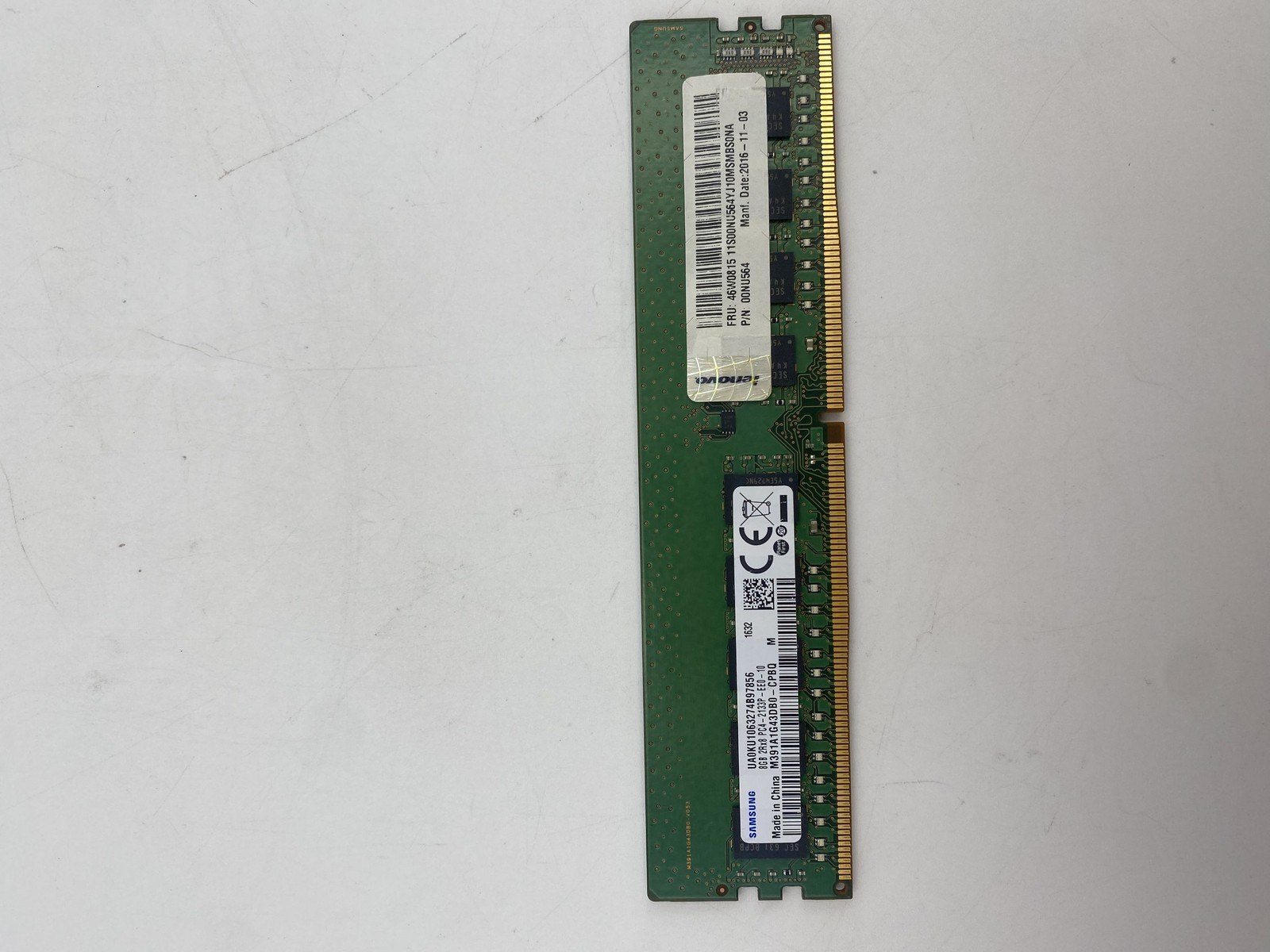 Память Samsung DDR4 8GB ECC UDIMM 2Rx8 2133 МТ/с (M391A1G43DB0-CPB) — фото 2