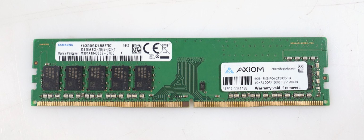 Память Samsung DDR4 8GB ECC UDIMM 1Rx8 2666 МТ/с (M391A1K43BB2-CTD) — фото 1
