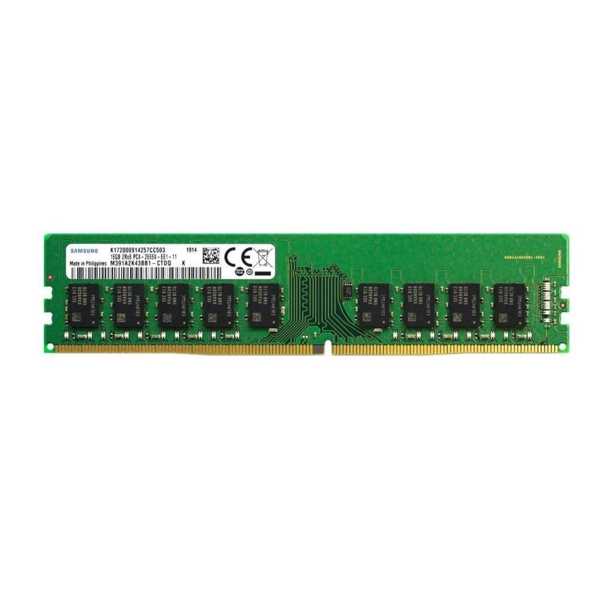 Память Samsung DDR4 16GB ECC UDIMM 2Rx8 2666 МТ/с (M391A2K43BB1-CTD) — фото 2