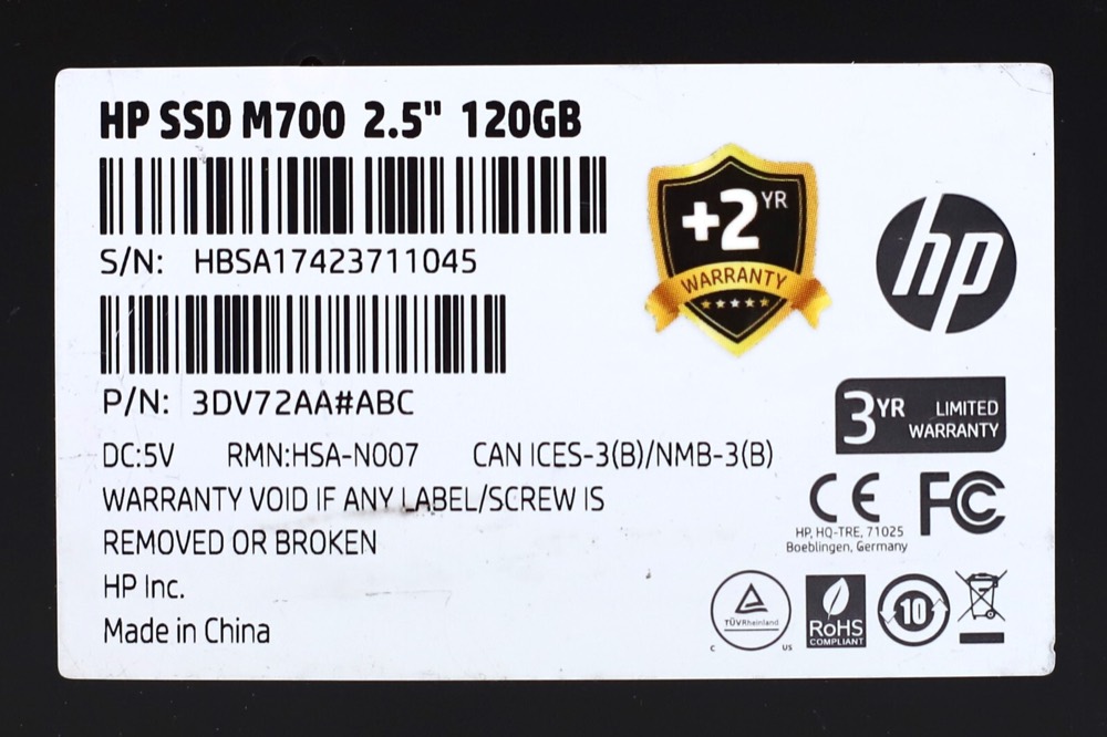 3DV72AA SSD-накопитель HP M700 120GB 2.5" 6Gb/s SATA Solid State Drive P/N: 3DV72AA#ABC Tested Working — фото 2
