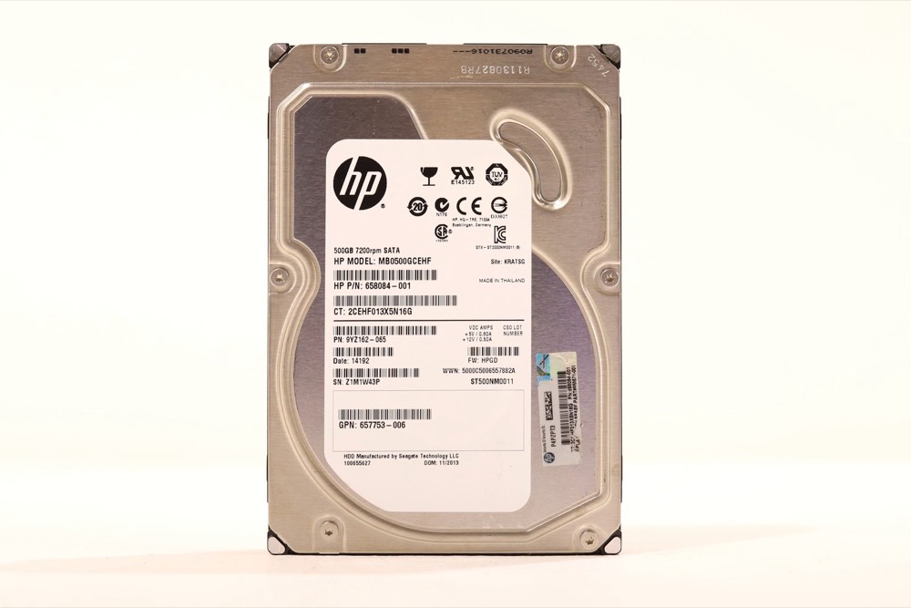 Жёсткий диск HP MB0500GCEHF 500GB 3.5" 6Gb/s 7.2K RPM SATA Hard Drive P/N: 657753-006 Tested — фото 1