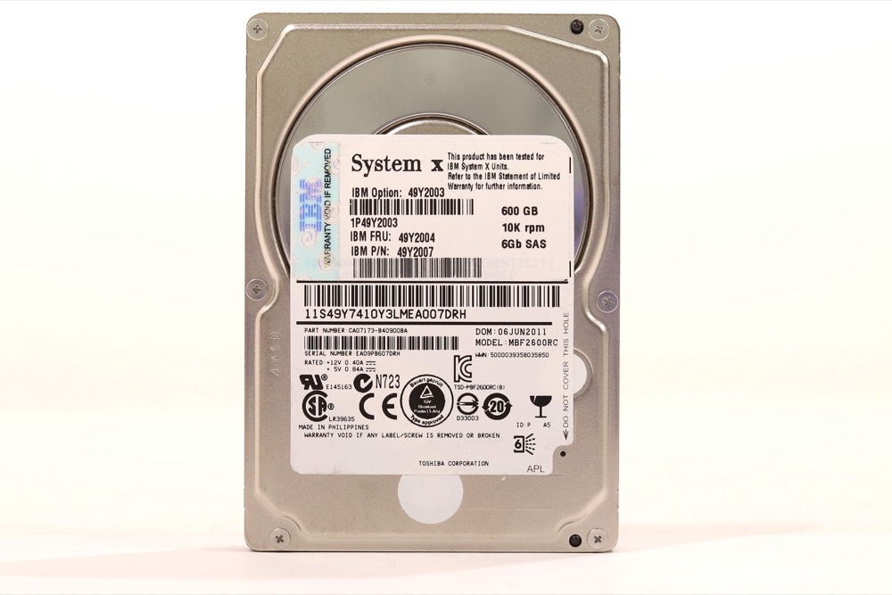 Жёсткий диск IBM MBF2600RC 600GB 2.5" 6Gb/s 10K RPM SAS Hard Drive FRU P/N: 49Y2004 Tested — фото 1