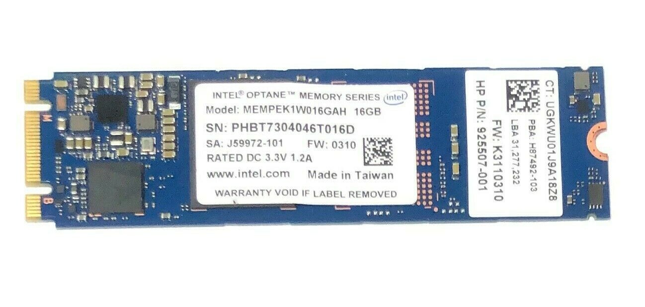 Модуль памяти Intel Optane Memory MEMPEK1W016GAH 16GB NVMe PCIe M.2 2280 HP 925507-001 — фото 1