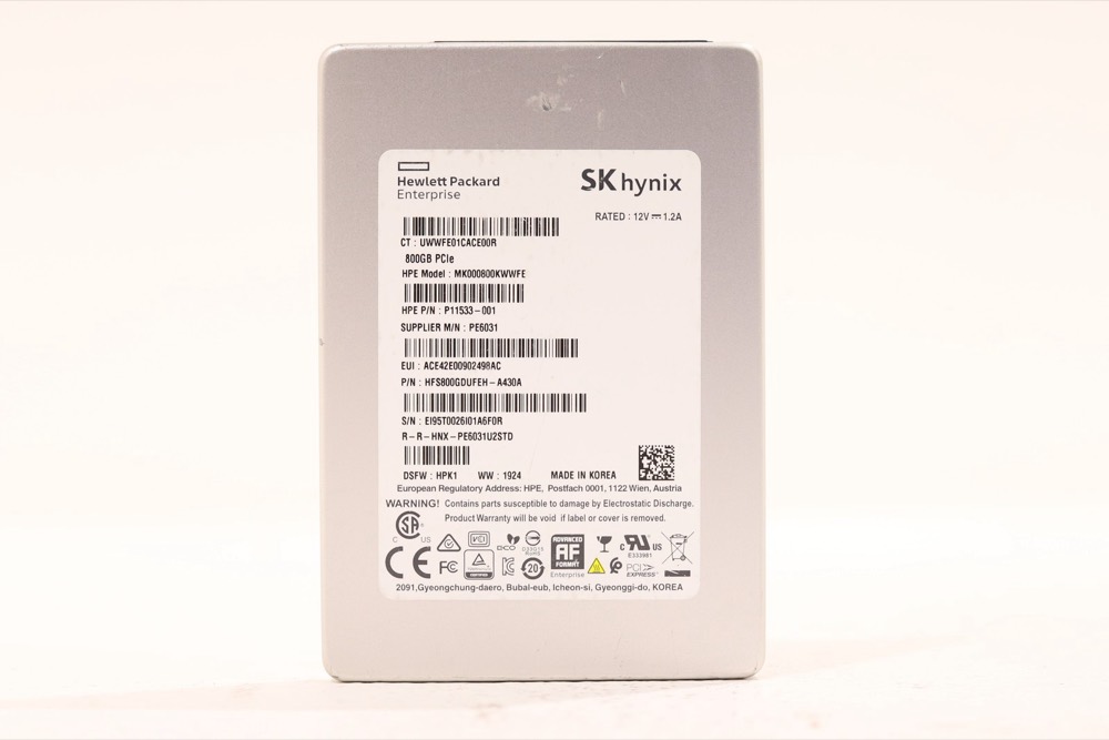 SSD-накопитель HPE MK000800KWWFE 800GB 2.5" PCIe Gen 3.1 x4 NVMe SSD P/N: P11533-001 Tested — фото 1