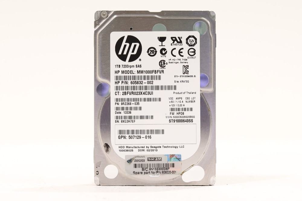 Жёсткий диск HP MM1000FBFVR 1TB 2.5" 6Gb/s 64MB 7.2K RPM SAS Hard Drive P/N:507129-016 Tested — фото 1