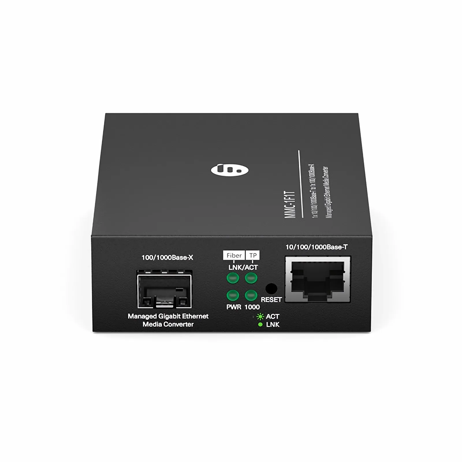 Управляемый медиаконвертер gigabit ethernet 1x 10/100/1000Base-T RJ45 в 1x 100/1000Base-X SFP, вилка европейского стан — фото 1