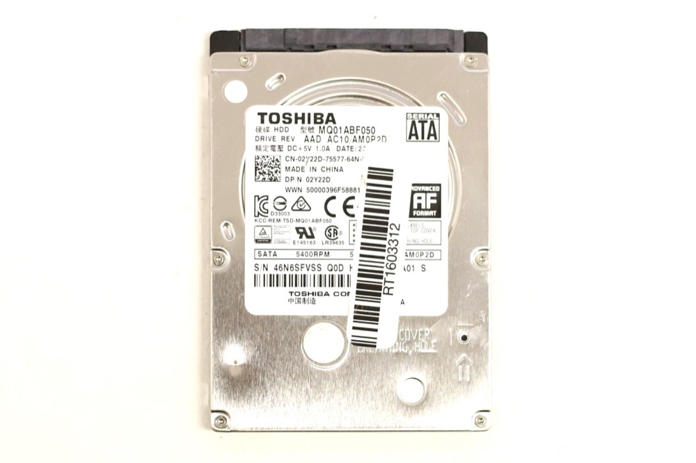 Жёсткий диск Dell MQ01ABF050 500GB 2.5" 6Gb/s 16MB 5.4K RPM SATA Hard Drive Dell P/N: 02Y22D — фото 1