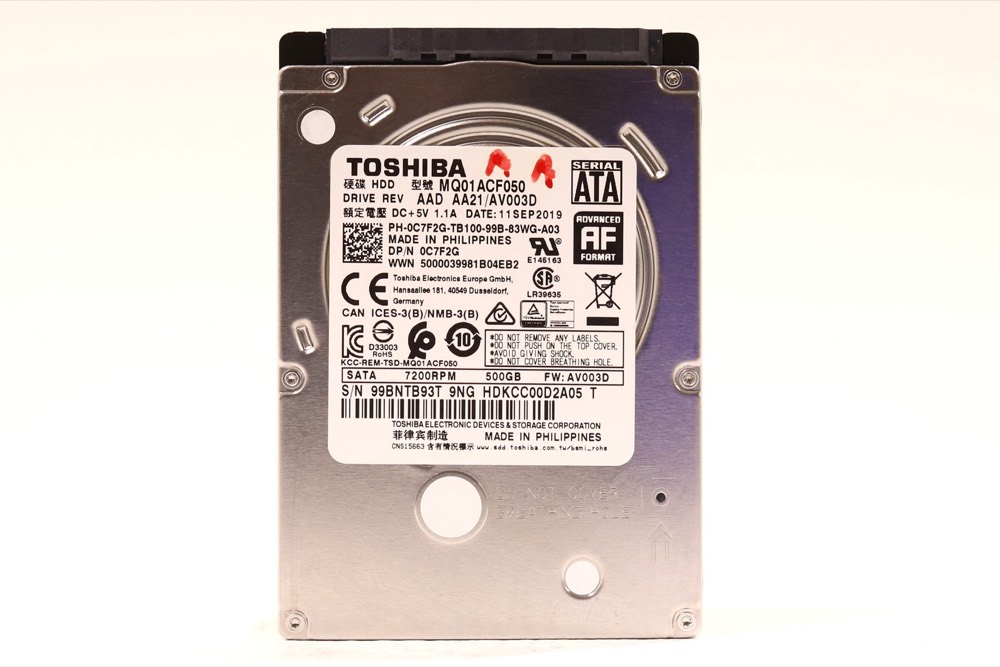 Жёсткий диск Dell MQ01ACF050 500GB 2.5" 6Gb/s 16MB 7.2K RPM SATA Hard Drive Dell P/N: 0C7F2G — фото 1