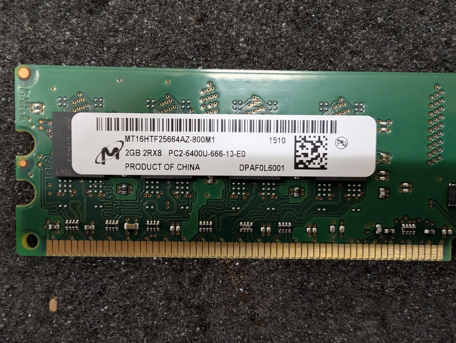 Память Micron DDR2 2GB UDIMM 800 МТ/с (MT16HTF25664AZ-800M1) — фото 1