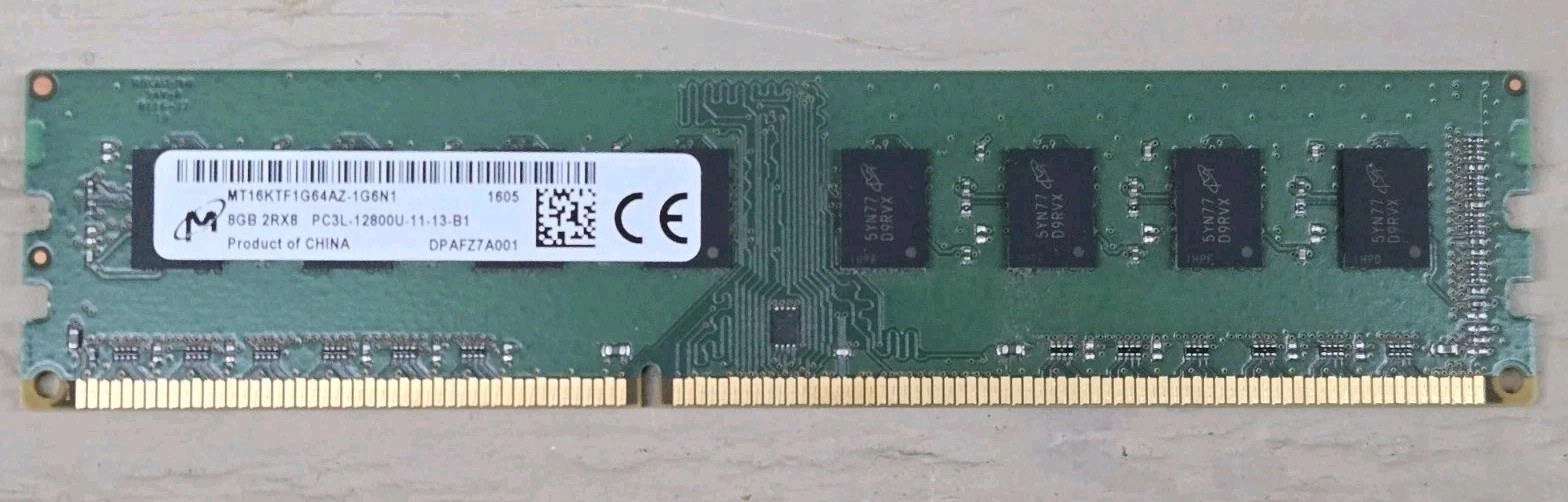 Память Micron DDR3 8GB UDIMM 1600 МТ/с (MT16KTF1G64AZ-1G6N1) — фото 1