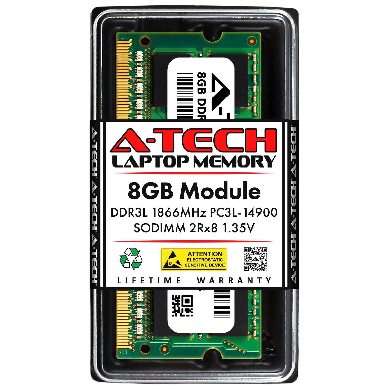 Память Micron DDR3 8GB SODIMM 1866 МТ/с (MT16KTF1G64HZ-1G9N1) — фото 1