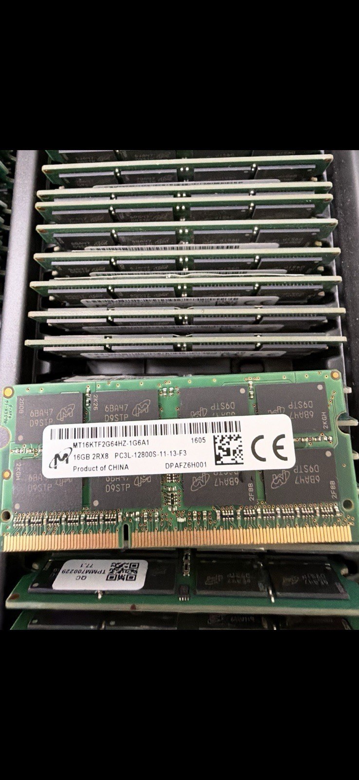 Память Micron DDR3 16GB SODIMM 1600 МТ/с (MT16KTF2G64HZ-1G6A1) — фото 1