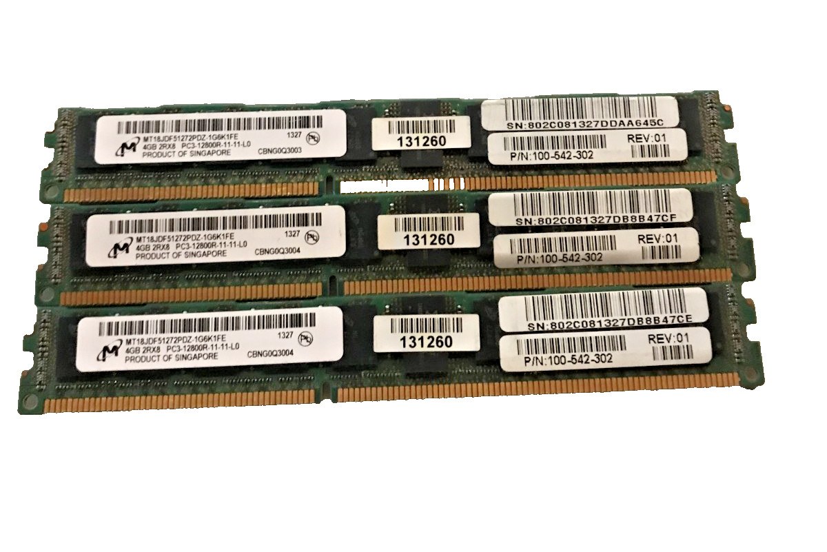 Память Micron DDR3 4GB RDIMM 1600 МТ/с (MT18JDF51272PDZ-1G6K1) — фото 1