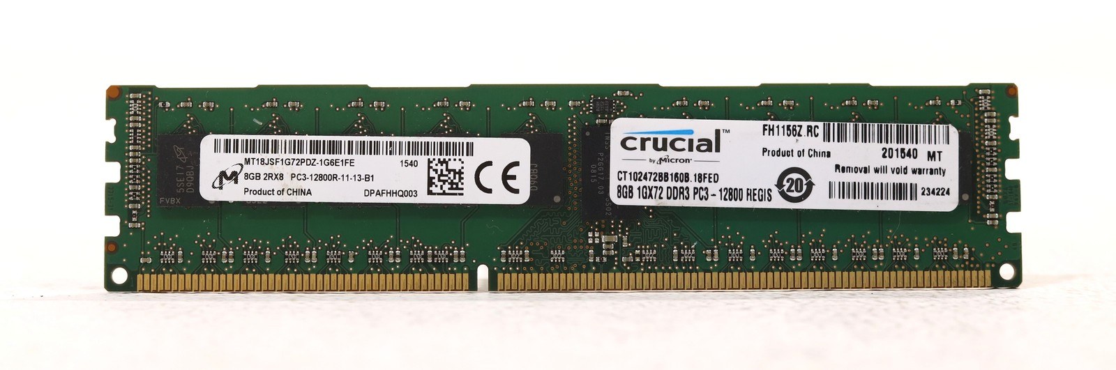 Память Micron DDR3 8GB RDIMM 1600 МТ/с (MT18JSF1G72PDZ-1G6E1) — фото 2
