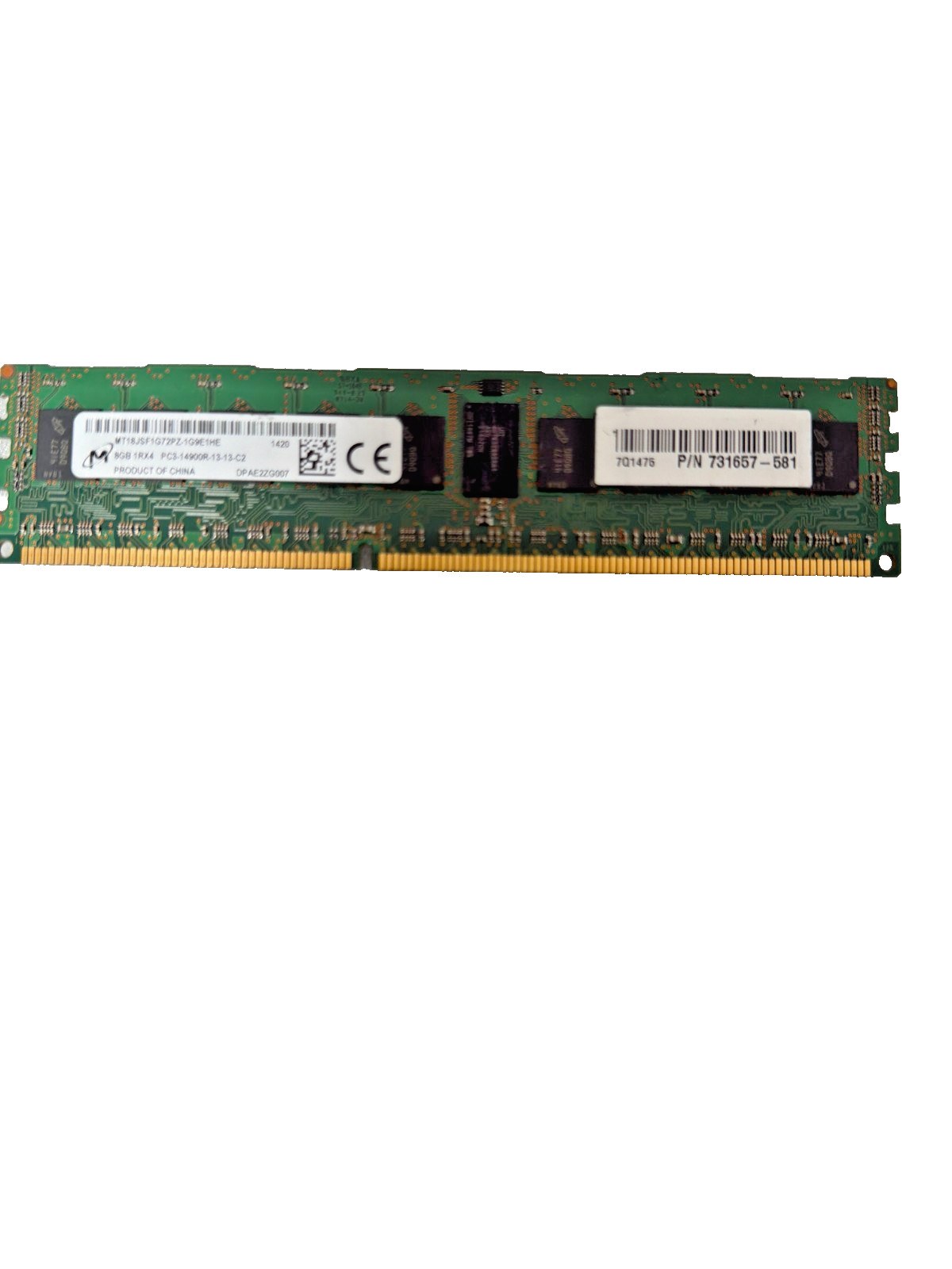 Память Micron DDR3 8GB RDIMM 1866 МТ/с (MT18JSF1G72PZ-1G9E1) — фото 1