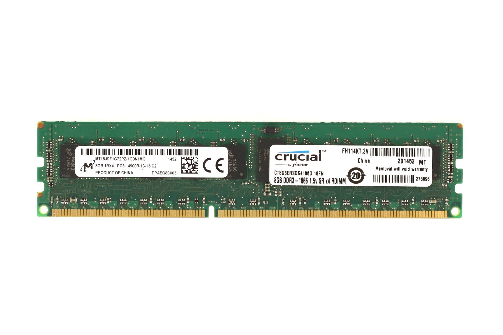 Память Micron DDR3 8GB RDIMM 1866 МТ/с (MT18JSF1G72PZ-1G9N1) — фото 1