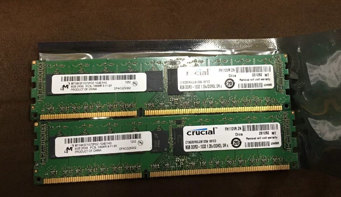 Память Micron DDR3 8GB RDIMM 1333 МТ/с (MT18KSF1G72PDZ-1G4E1) — фото 1