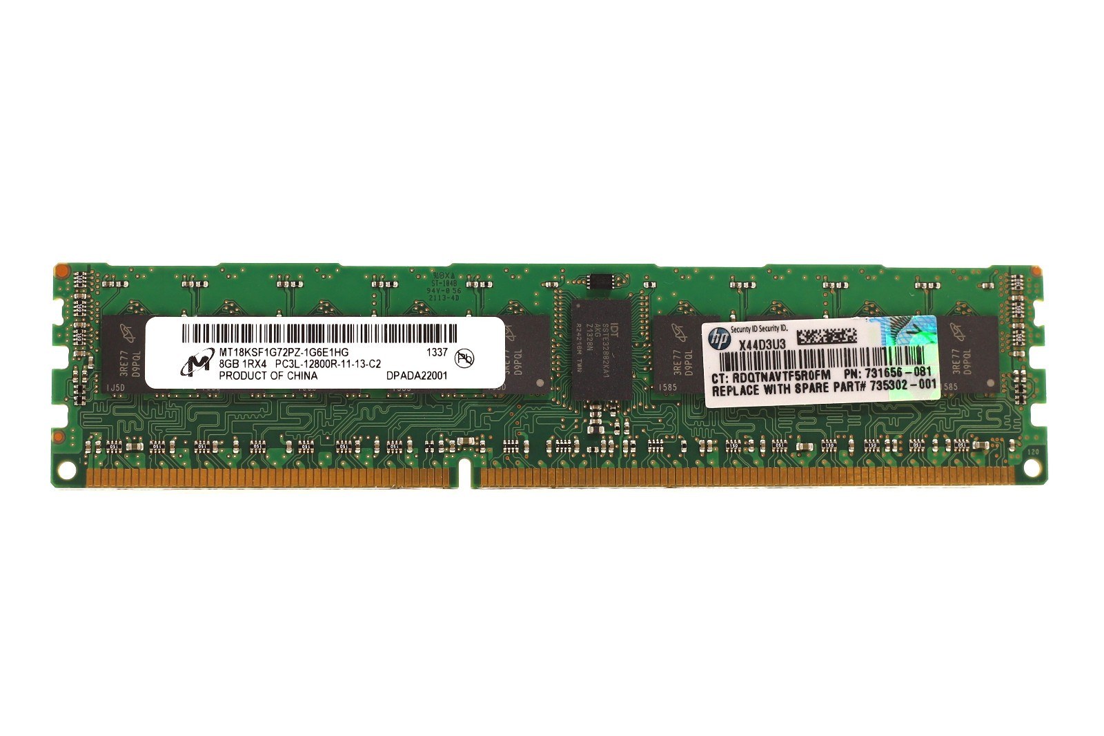 Память Micron DDR3 8GB RDIMM 1600 МТ/с (MT18KSF1G72PZ-1G6E1) — фото 2