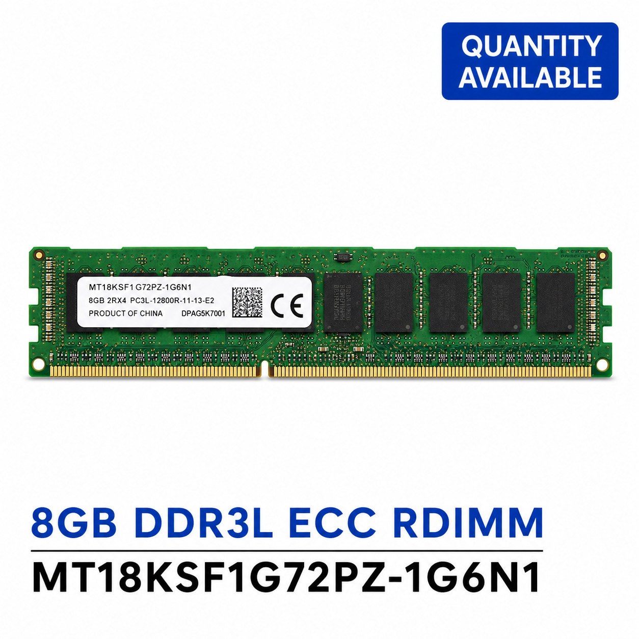 Память Micron DDR3 8GB RDIMM 1600 МТ/с (MT18KSF1G72PZ-1G6N1) — фото 1