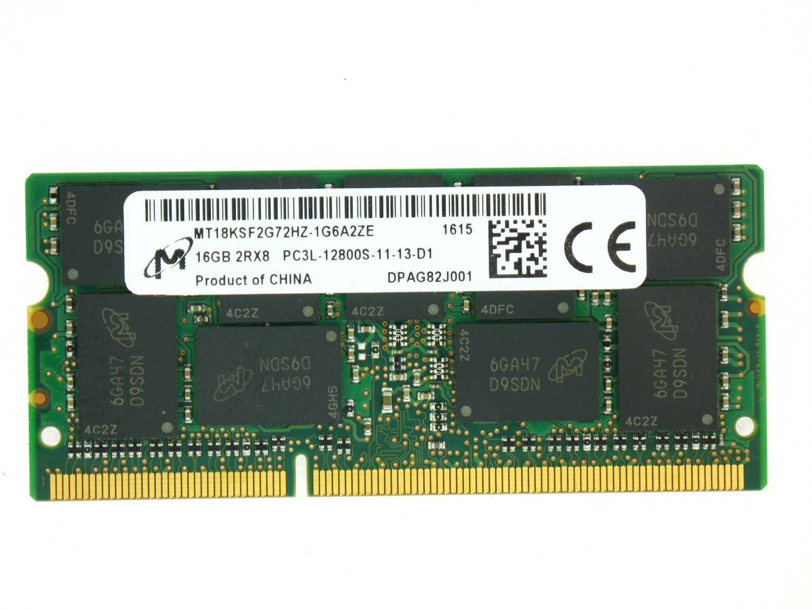 Память Micron DDR3 16GB SOEDIMM 1600 МТ/с (MT18KSF2G72HZ-1G6A2) — фото 1