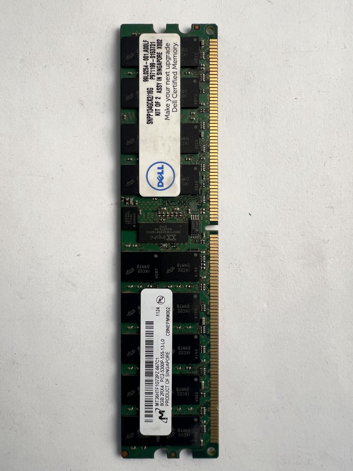Память Micron DDR2 8GB RDIMM 667 МТ/с (MT36HTF1G72PZ-667C1) — фото 1