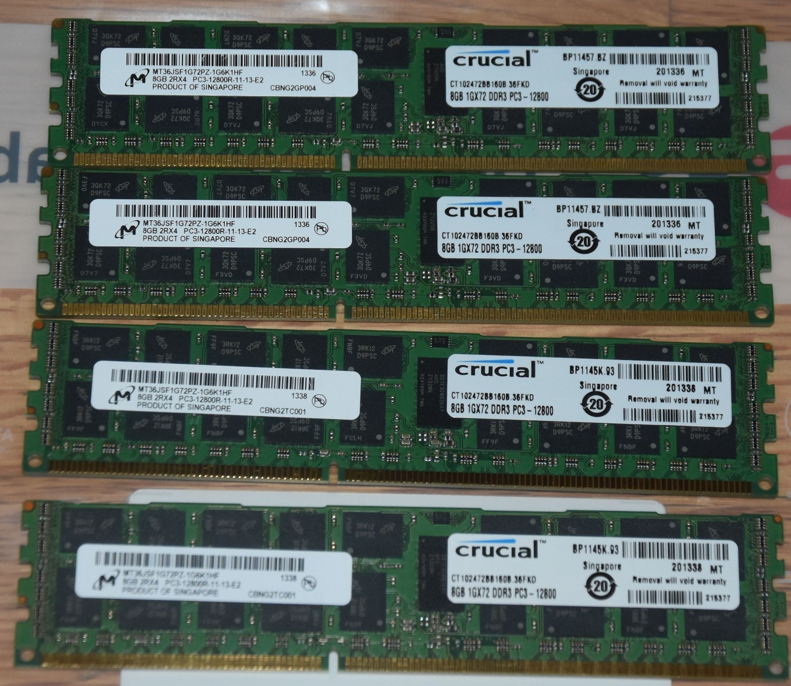 Память Micron DDR3 8GB RDIMM 1600 МТ/с (MT36JSF1G72PZ-1G6K1) — фото 1