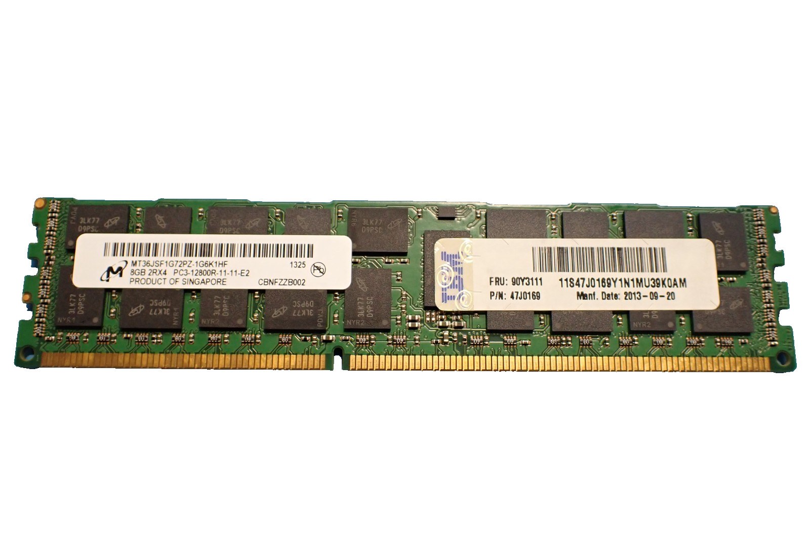 Память Micron DDR3 8GB RDIMM 1600 МТ/с (MT36JSF1G72PZ-1G6K1) — фото 2