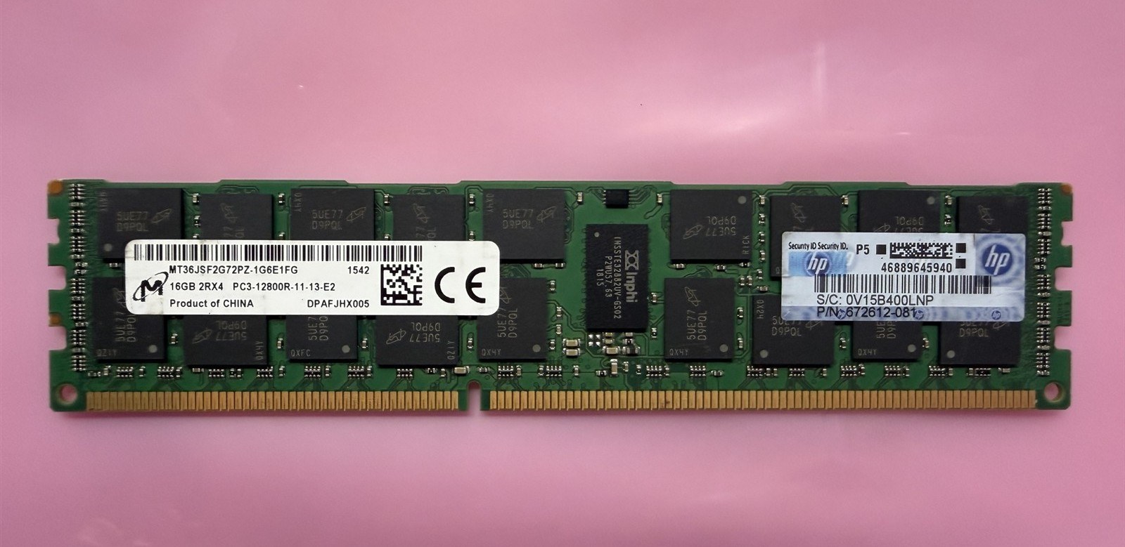 Память Micron DDR3 16GB RDIMM 1600 МТ/с (MT36JSF2G72PZ-1G6E1) — фото 1