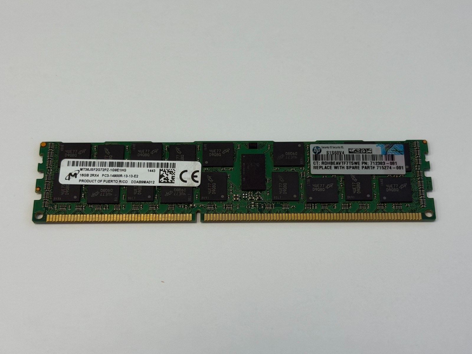 Память Micron DDR3 16GB RDIMM 1866 МТ/с (MT36JSF2G72PZ-1G9E1) — фото 1