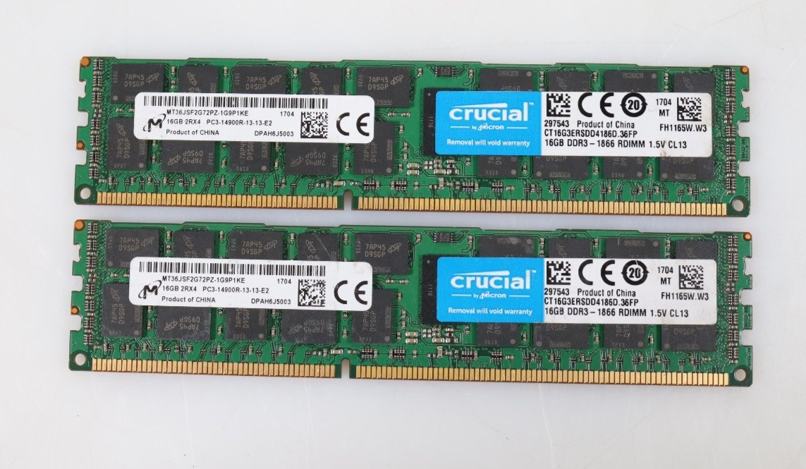 Память Micron DDR3 16GB RDIMM 1866 МТ/с (MT36JSF2G72PZ-1G9P1) — фото 1