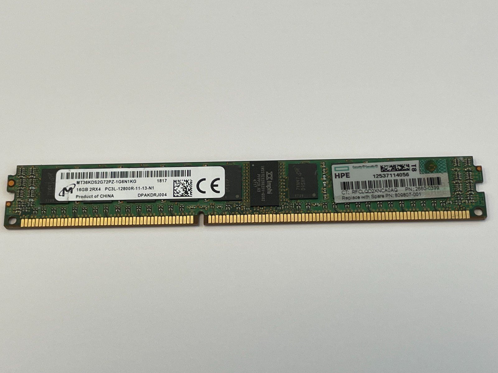 Память Micron DDR3 16GB RDIMM 1600 МТ/с (MT36KDS2G72PZ-1G6N1) — фото 1