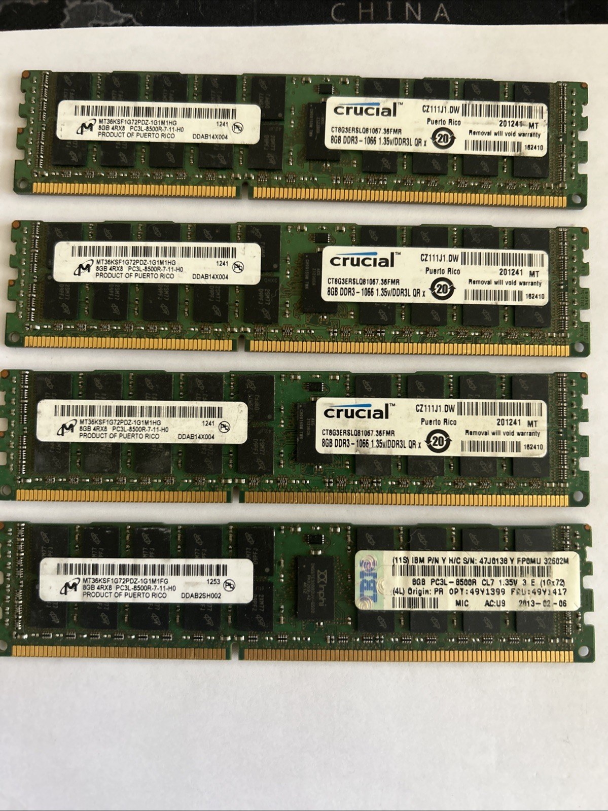 Память Micron DDR3 8GB RDIMM 1066 МТ/с (MT36KSF1G72PDZ-1G1K1) — фото 2