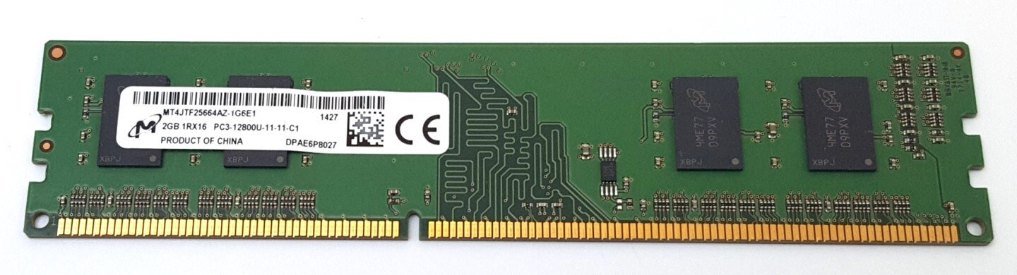 Память Micron DDR3 2GB UDIMM 1600 МТ/с (MT4JTF25664AZ-1G6E1) — фото 1