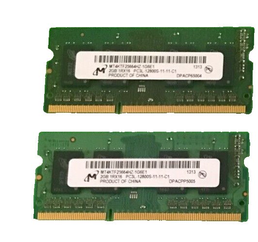 Память Micron DDR3 2GB SODIMM 1600 МТ/с (MT4KTF25664HZ-1G6E1) — фото 1