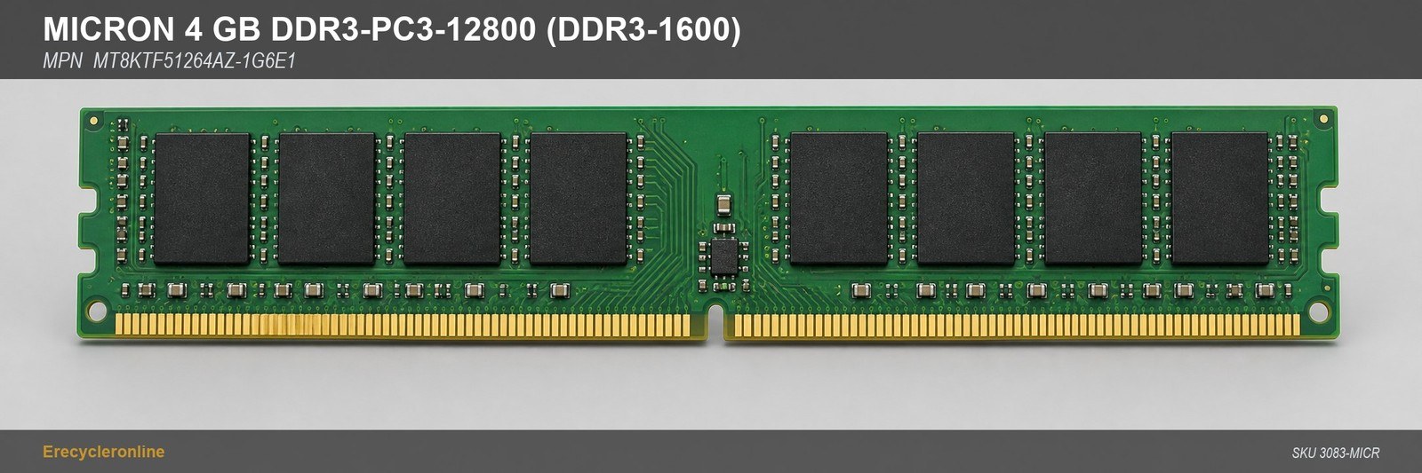 Память Micron DDR3 4GB UDIMM 1600 МТ/с (MT8KTF51264AZ-1G6E1) — фото 1